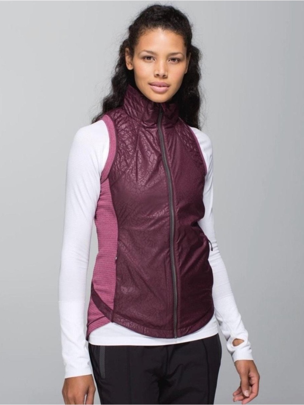 lululemon athletica Maroon and Pink Quilted Vest